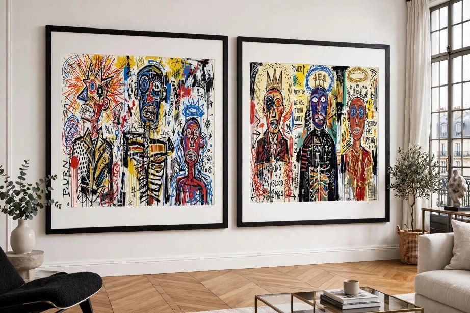 Valcourt diptych installed in a Paris interior